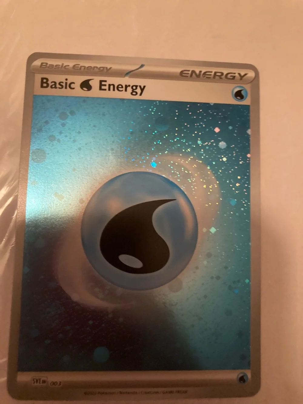 Pokemon Water Basic Energy Holo Blue Silver